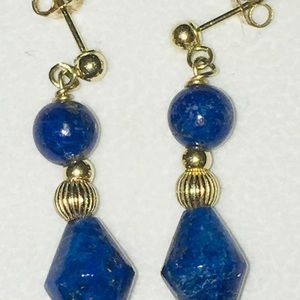 14K Lapis Lazuli drop earrings